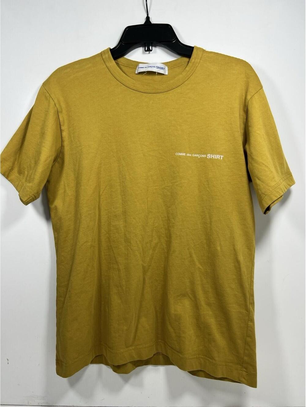 Comme Des Garcons Shirt Men Sz M Yellow Logo Tshirt